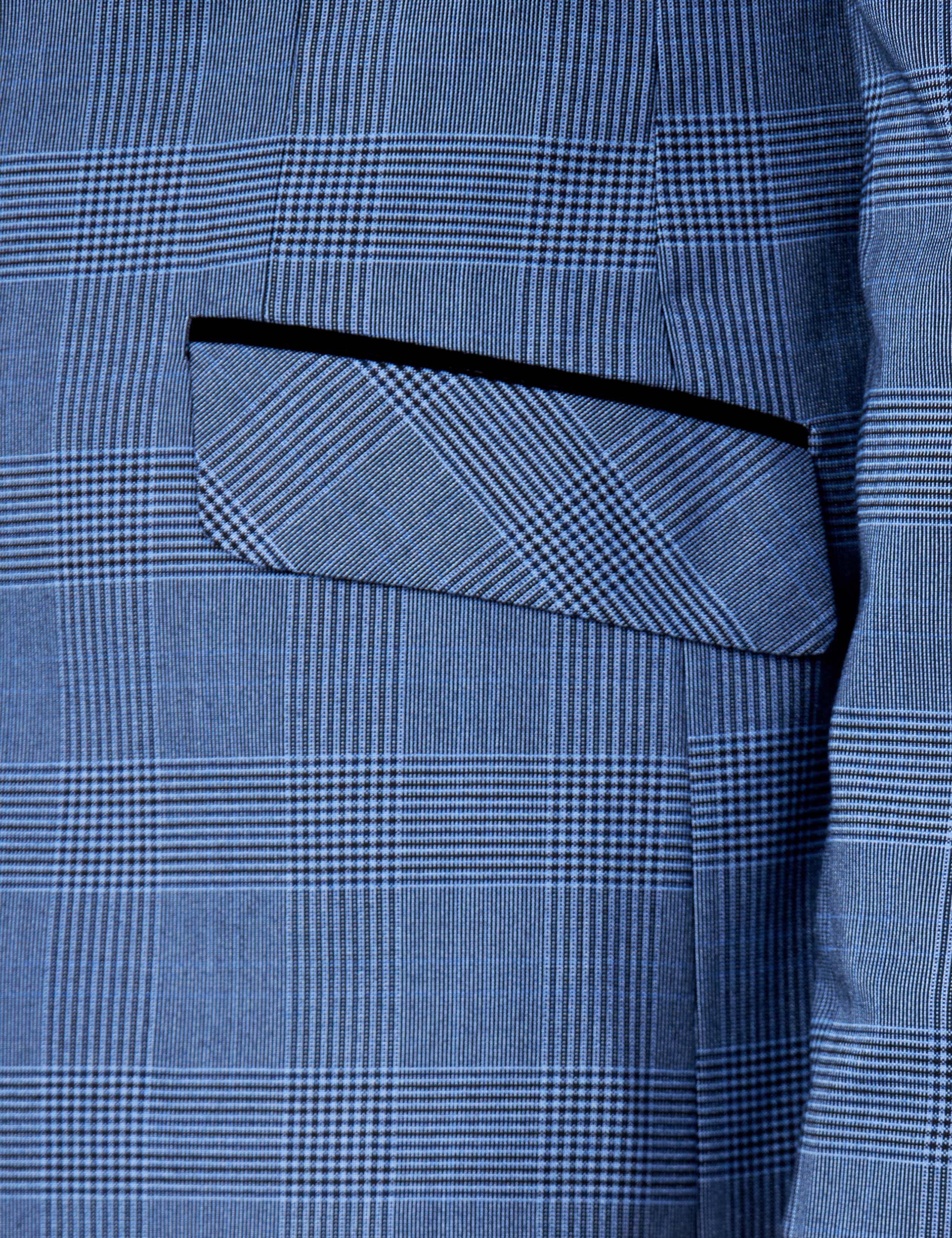 EKON – Blue Price of Wales Check Tailored Double Breasted Jacket