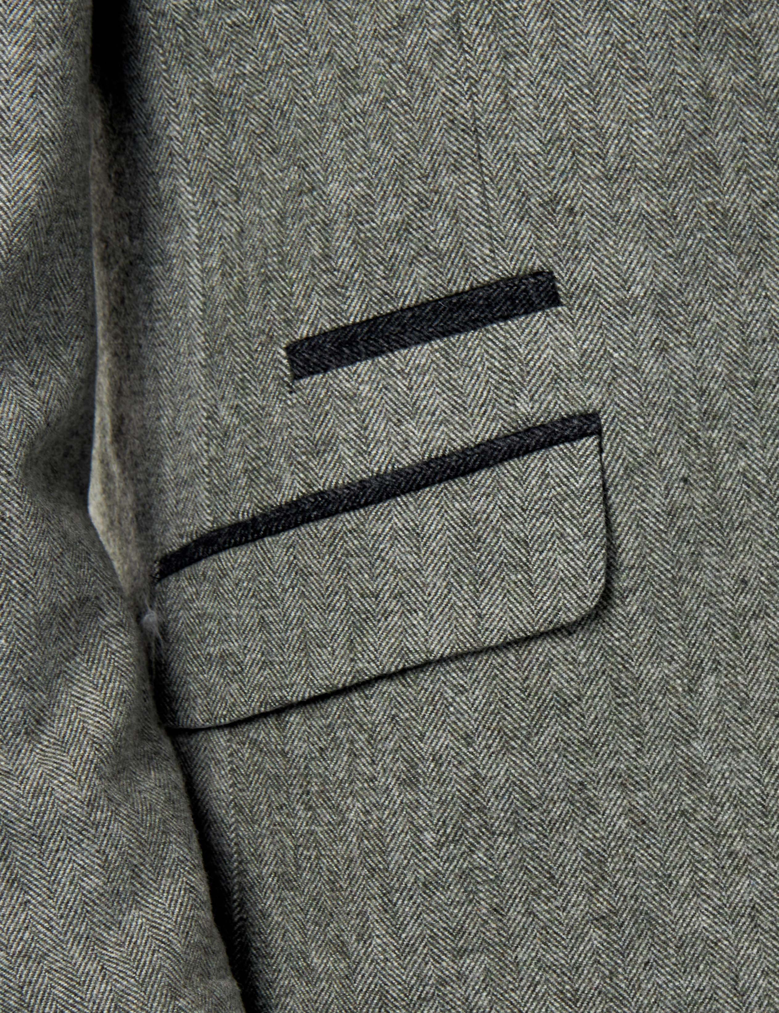 BRUCE – Sage Green Herringbone Wool Jacket