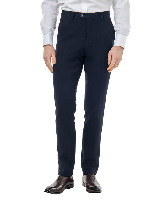 ZAK – Honeycomb Weave Navy Blue Tailored Suit Trouser