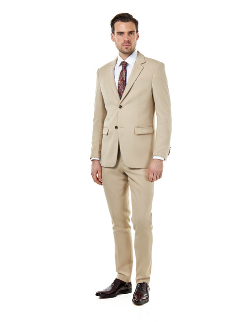 ZAK – TAILORED 2 PIECE SUIT IN STONE HONEYCOMB