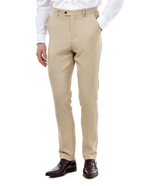 ZAK – HONEYCOMB WEAVE STONE TAILORED SUIT TROUSER