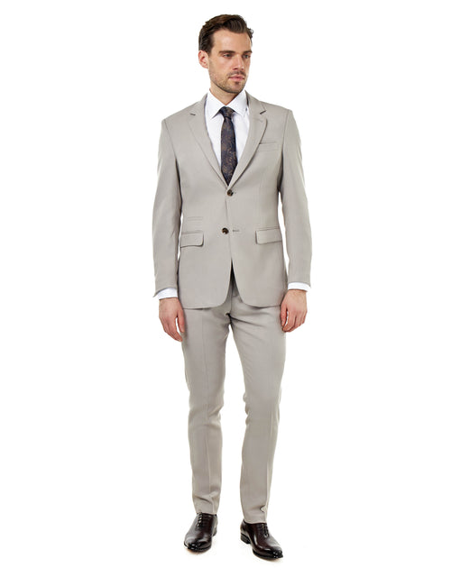 ZAK – TAILORED 2 PIECE SUIT IN TAUPE HONEYCOMB