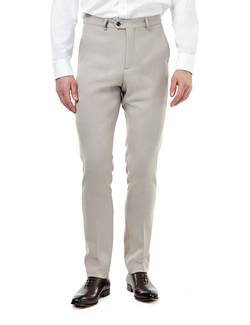 ZAK – HONEYCOMB WEAVE TAUPE TAILORED SUIT TROUSER