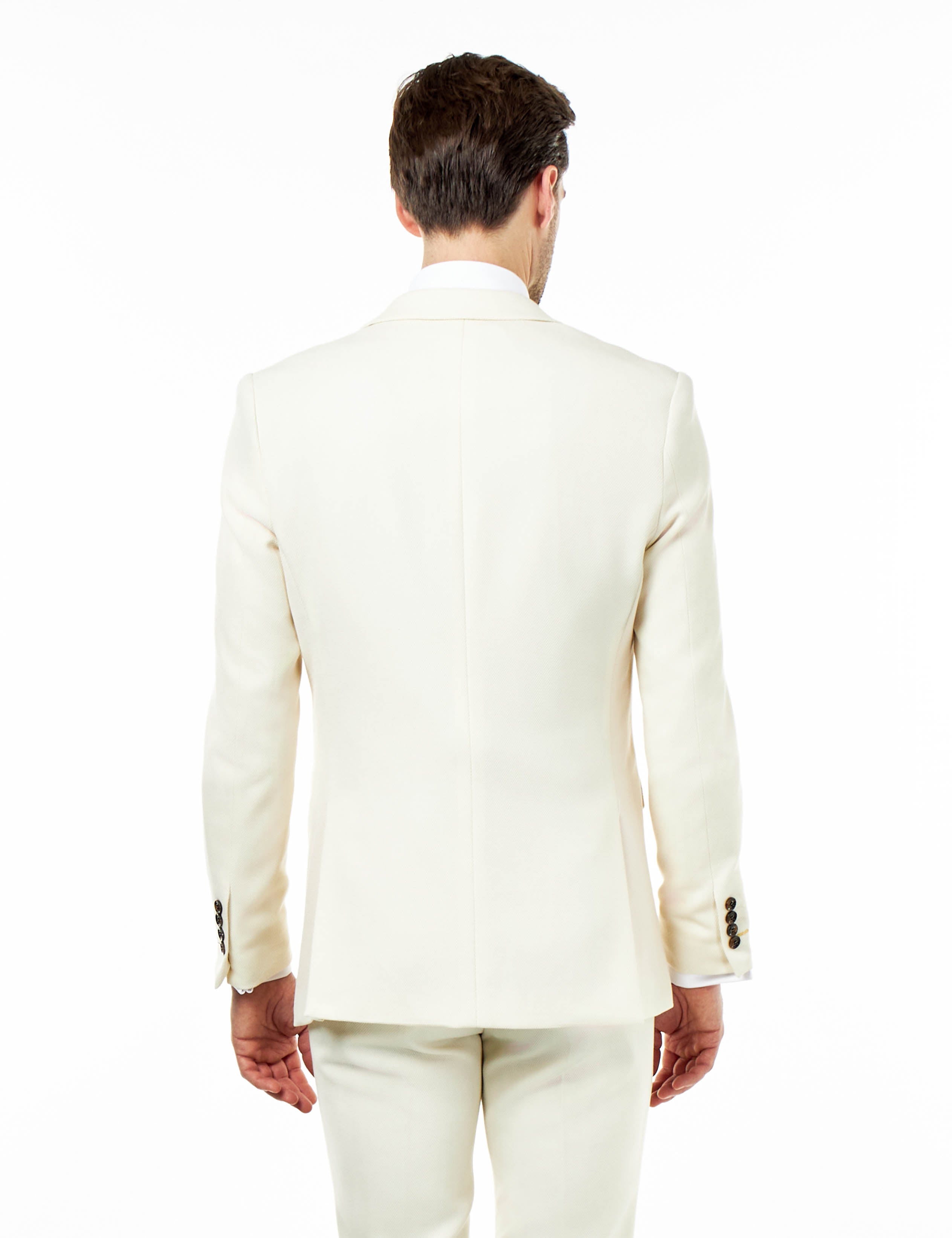 ZAK – IVORY TAILORED 3 PIECE SUIT STONE HONEYCOMB