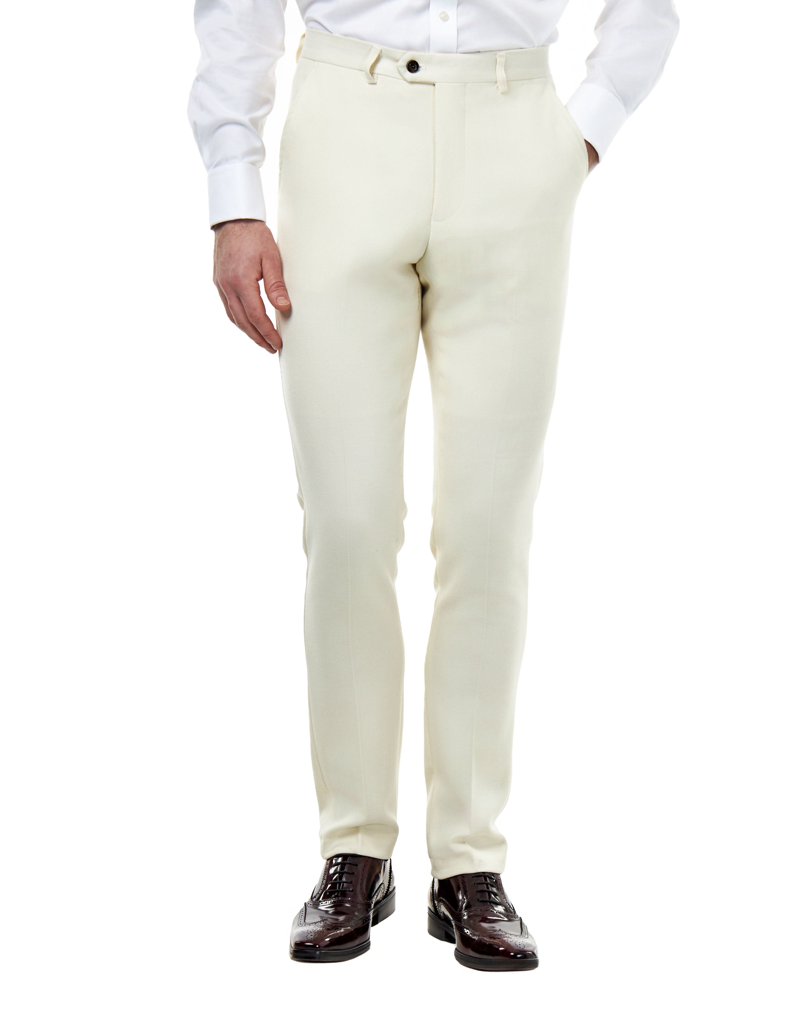 ZAK – CREAM IVORY TAILORED 3 PIECE WEDDING SUIT