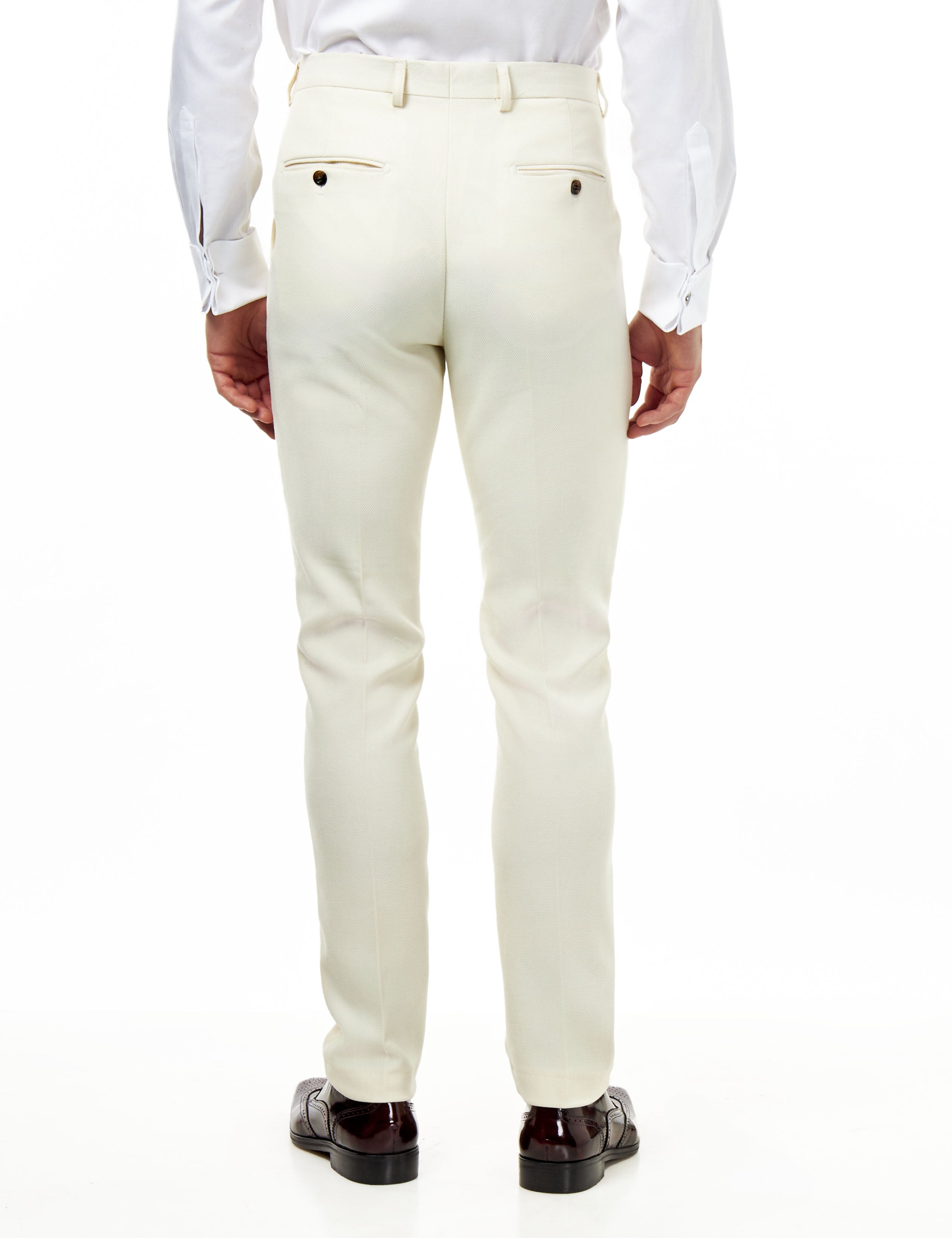 ZAK – IVORY TAILORED 3 PIECE SUIT STONE HONEYCOMB