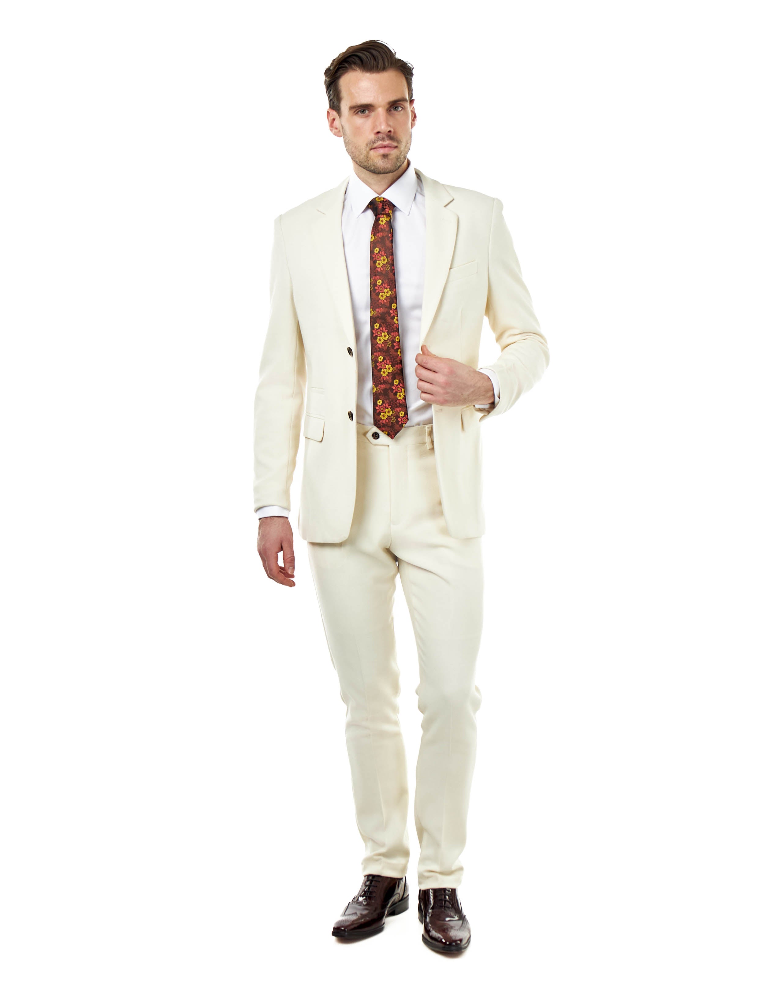 ZAK – TAILORED 2 PIECE SUIT IN CREAM HONEYCOMB