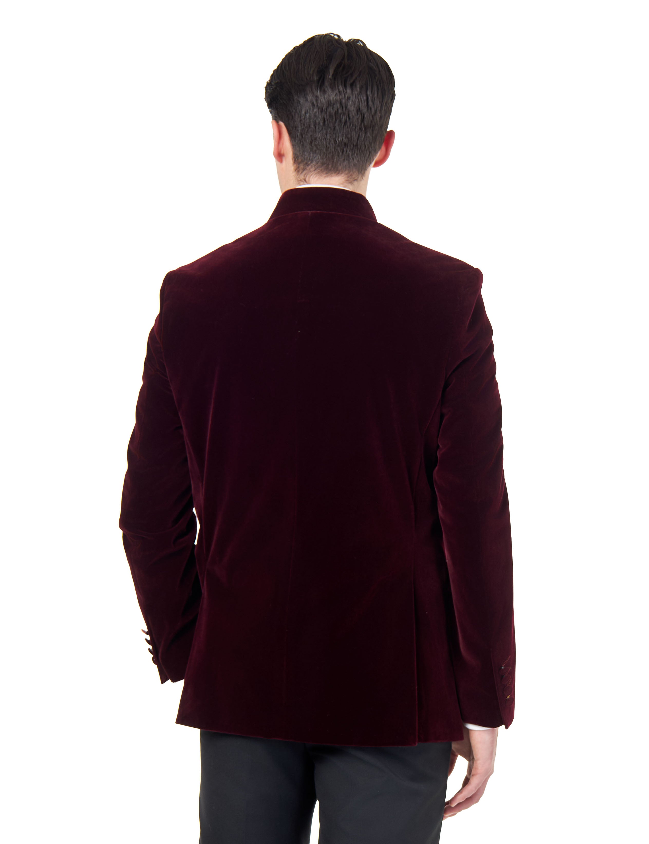 HARSHIL – MAROON VELVET SMOKING JACKET NEHRU COLLAR