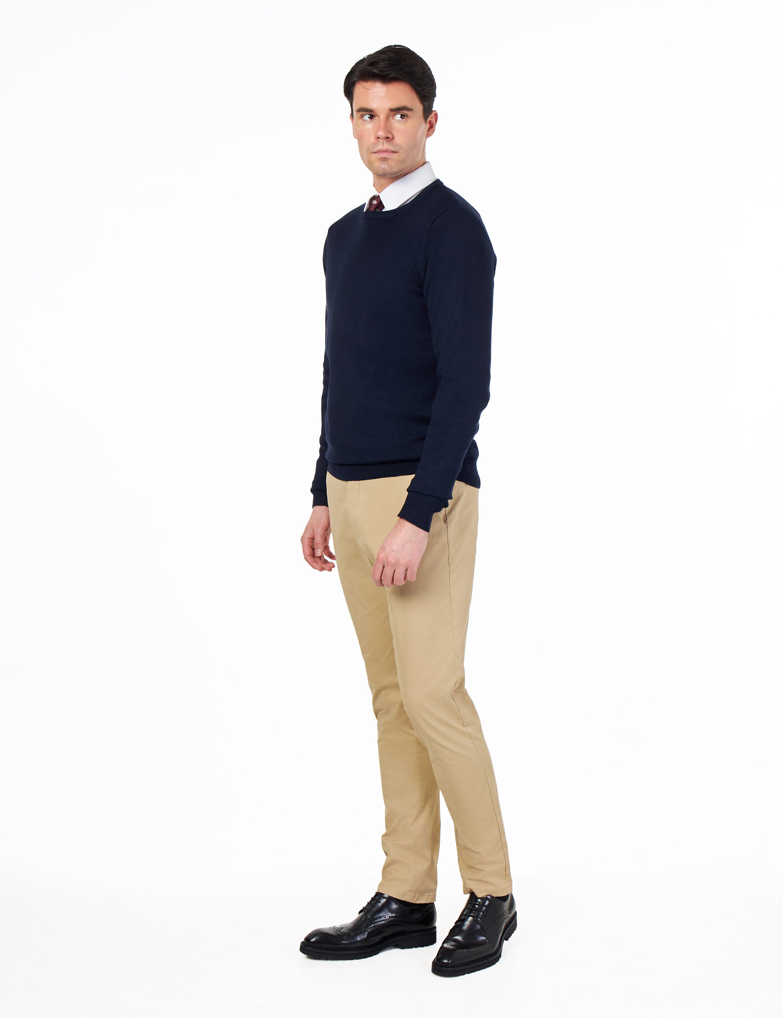 MEN’S PURE COTTON NAVY CREW NECK JUMPER