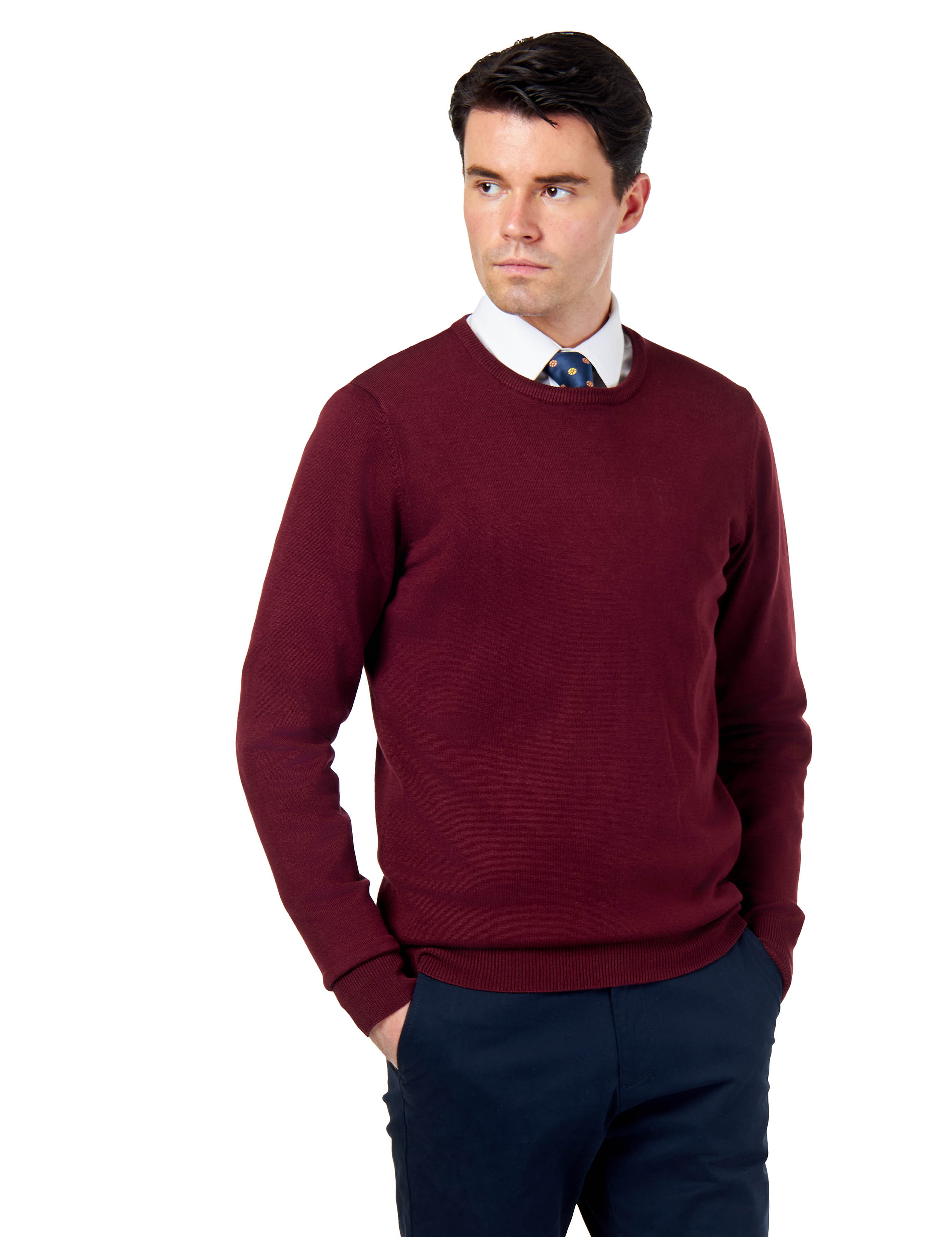 MEN’S PURE COTTON MAROON CREW NECK JUMPER