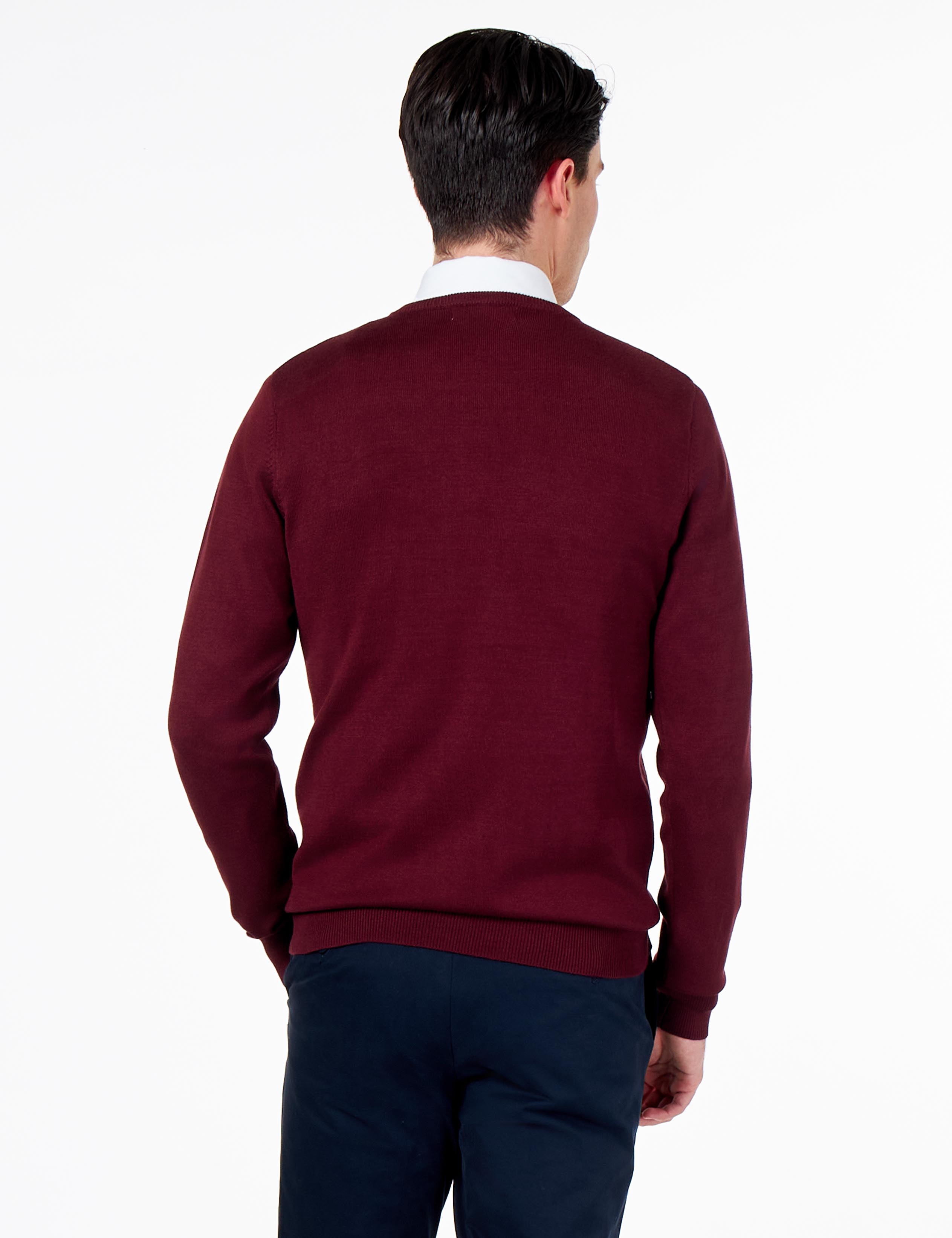 MEN’S PURE COTTON MAROON CREW NECK JUMPER