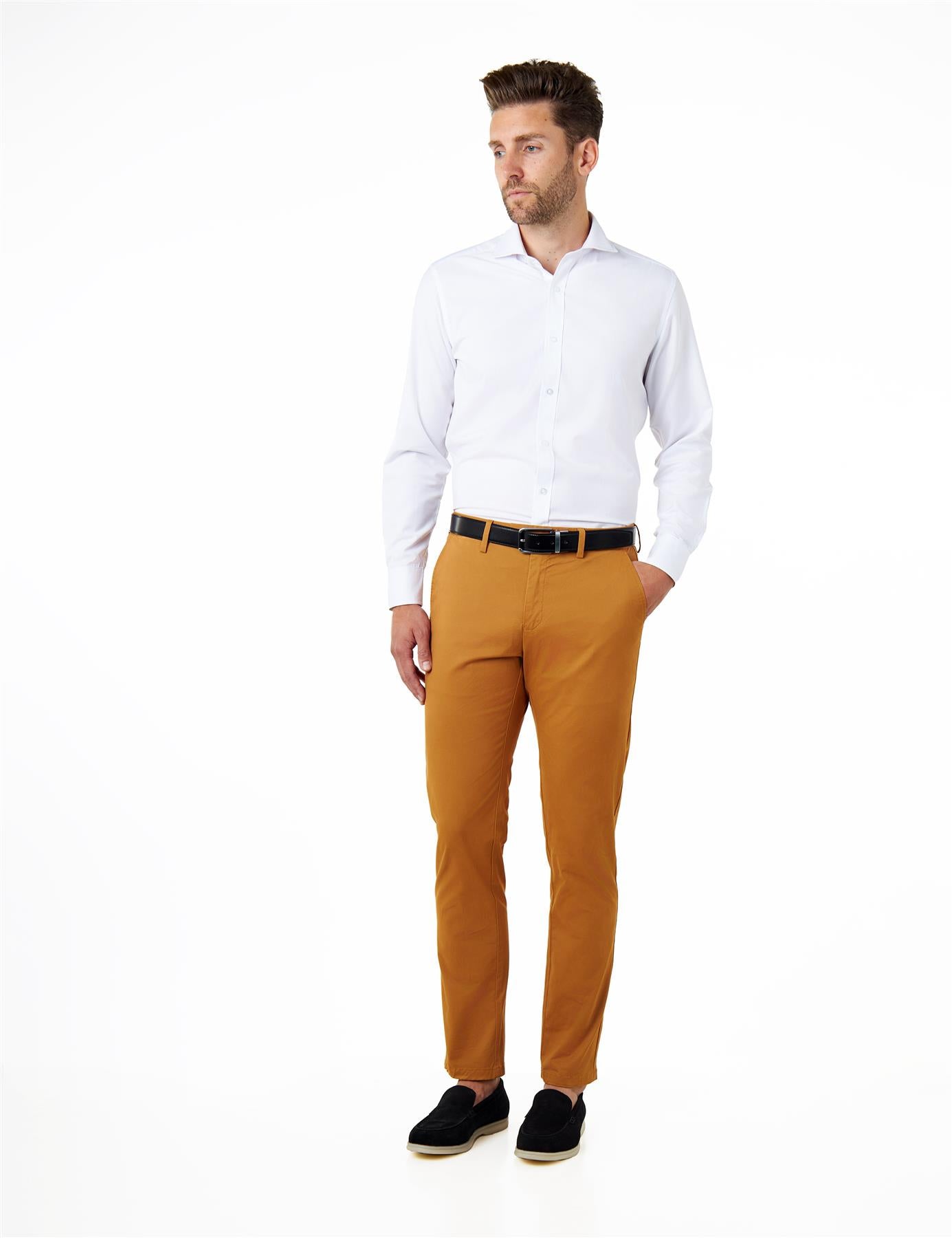 COTTON STRETCH CHINO TAN YELLOW