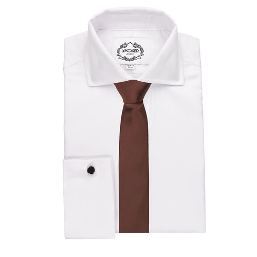 XPOSED - BROWN PREMIUM SATIN NECK TIE