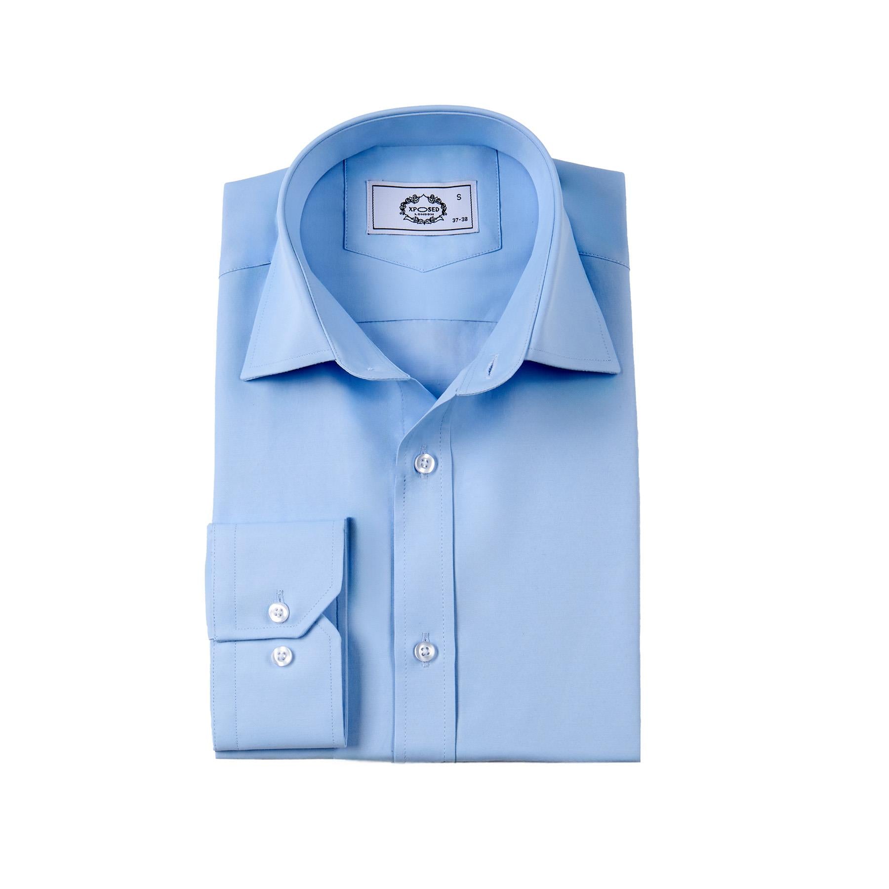 CLASSIC BLUE SINGLE CUFF TAILORED FIT SHIRT