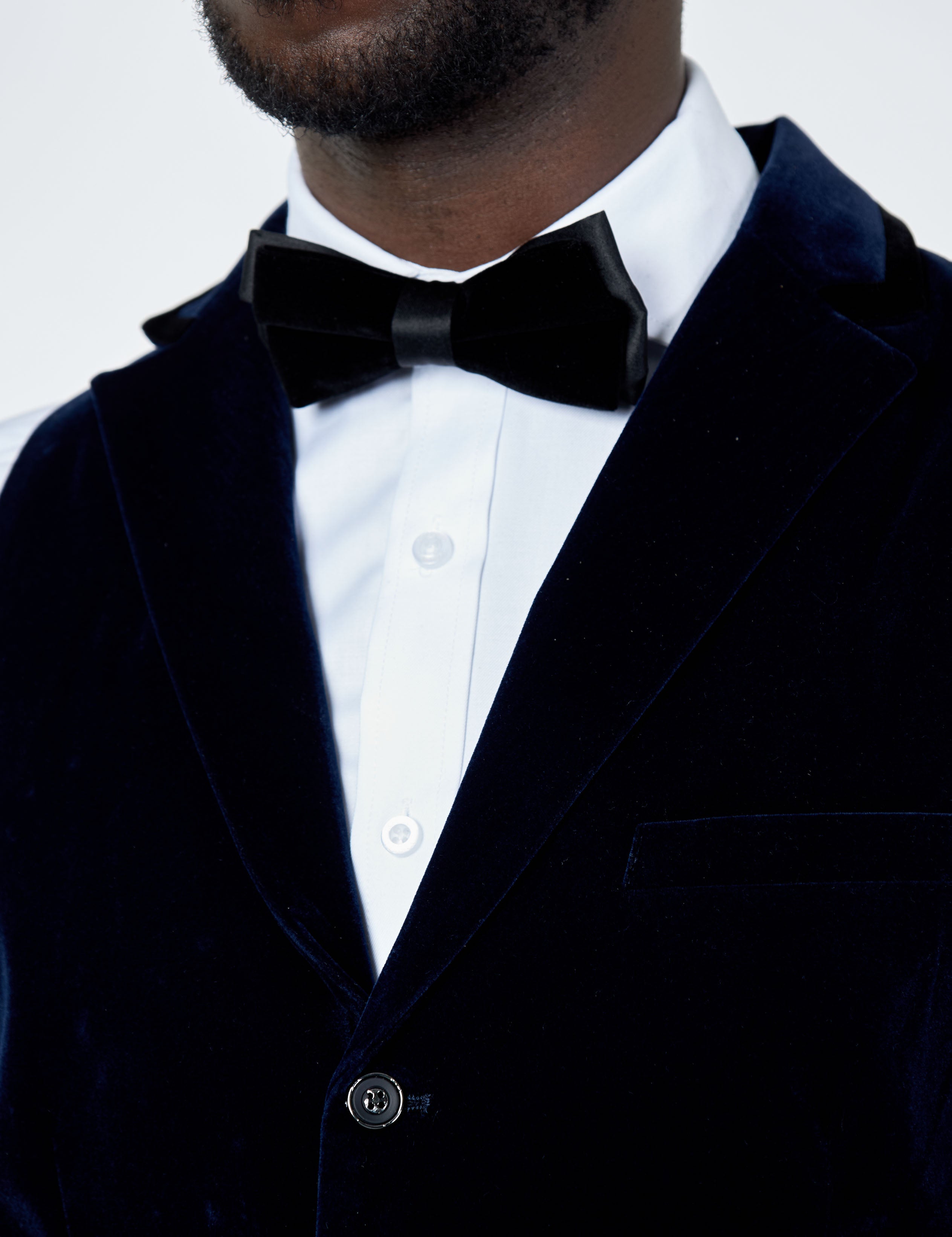 NAVY BLUE VELVET WAISTCOAT WITH NOTCH LAPEL