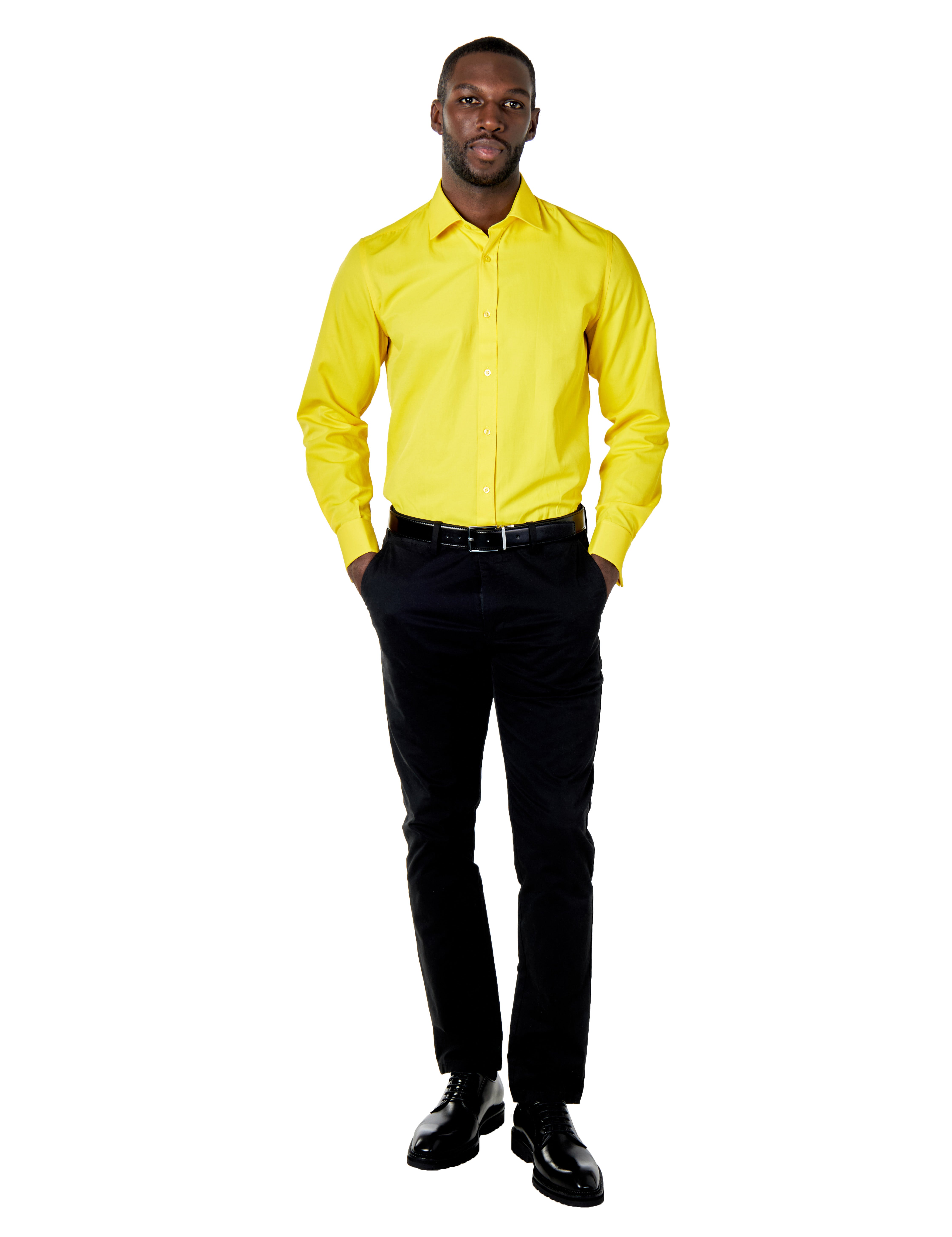 PLAIN YELLOW CLASSIC SHIRT - TAILORED FIT – MID COLLAR