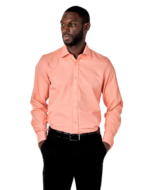 PLAIN PEACH CLASSIC SHIRT - TAILORED FIT – MID COLLAR