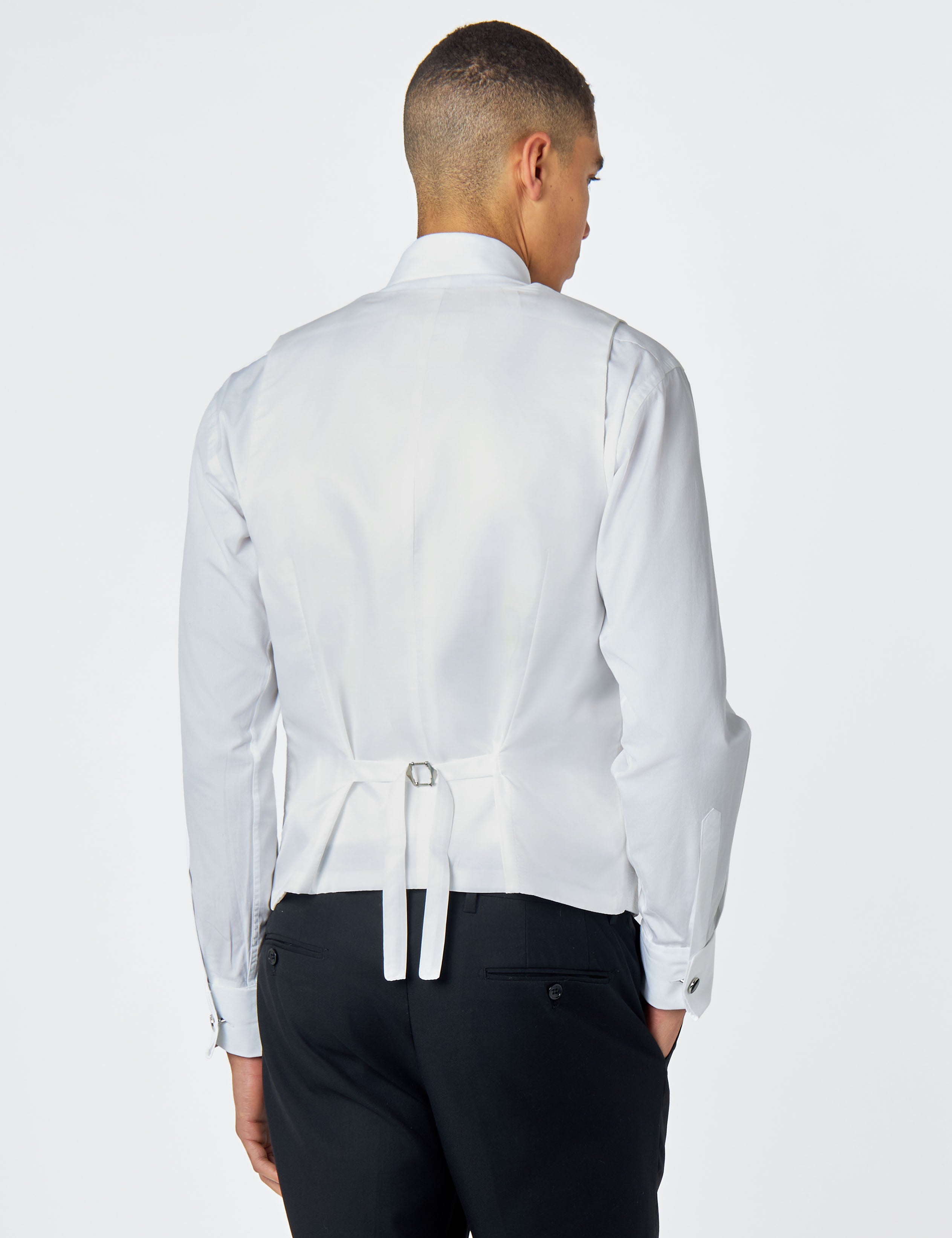 HENRY – FLOCKED WHITE JACQUARD TUXEDO SUIT WAISTCOAT