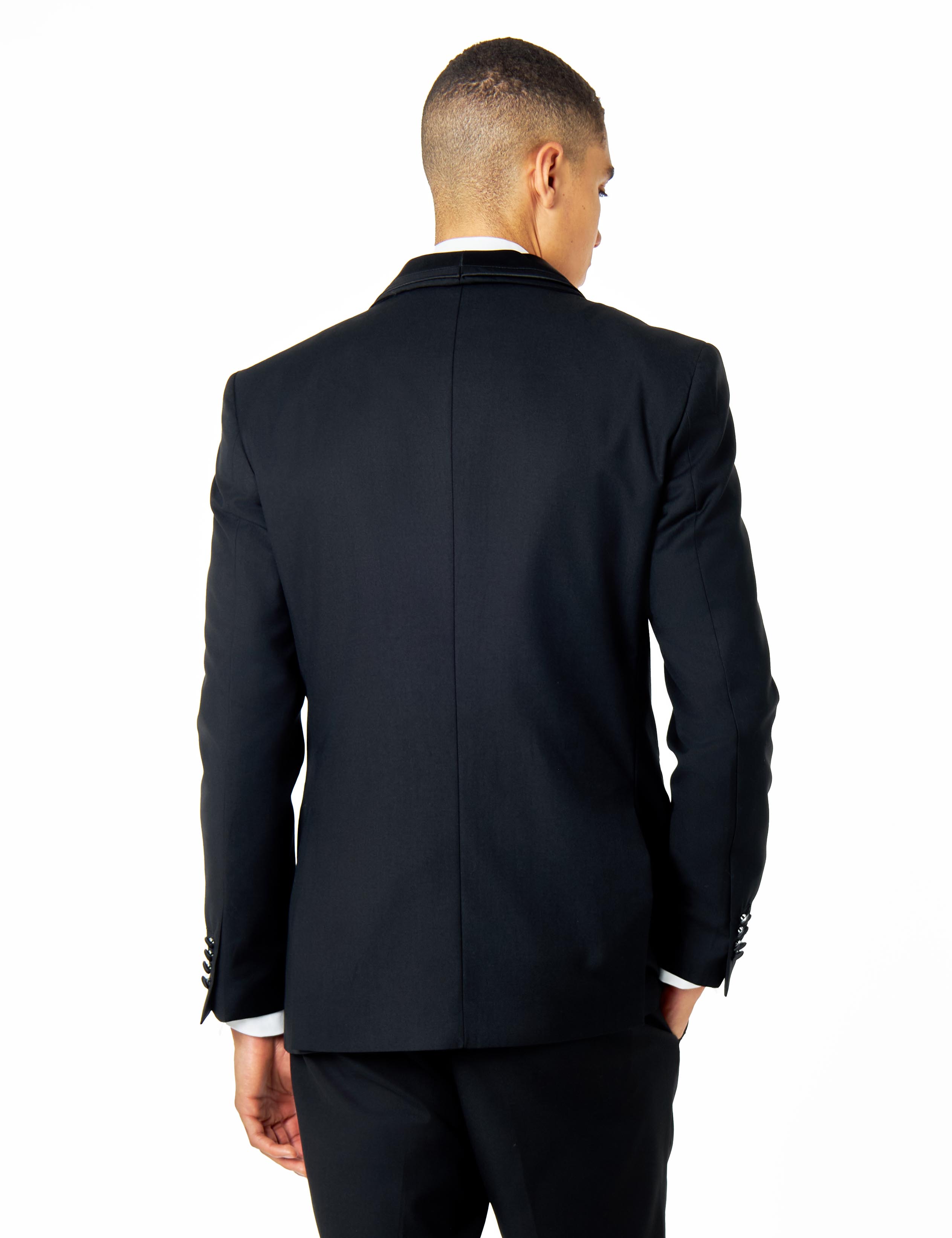 GREG – BLACK TAILORED TUXEDO WEDDING JACKET