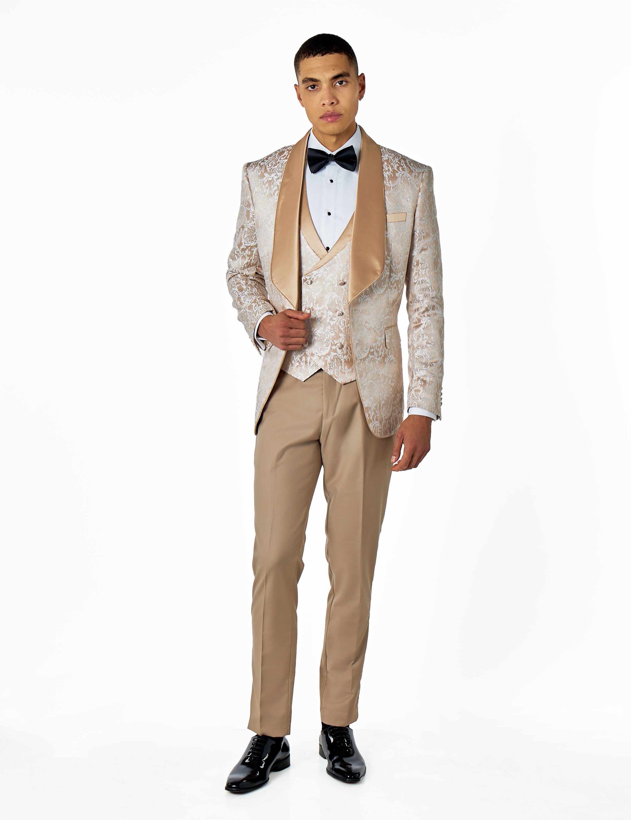 LOUIS – CHAMPAGNE DINNER TUXEDO JACKET GOLD JACQUARD PRINT