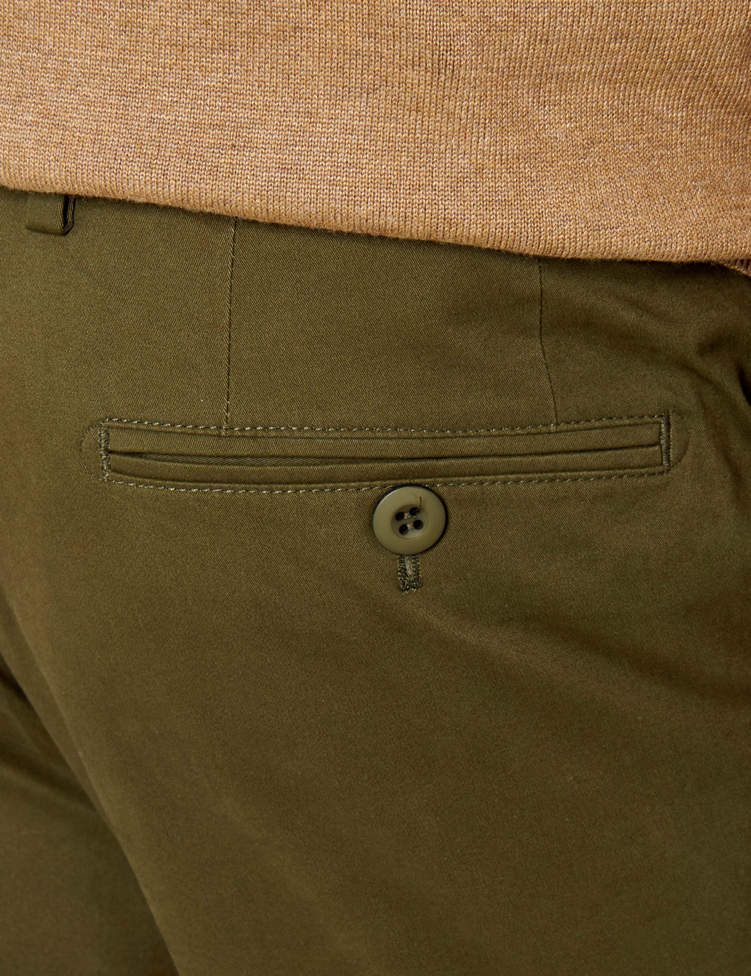 KHAKI MENS STRETCH COTTON SMART CHINOS