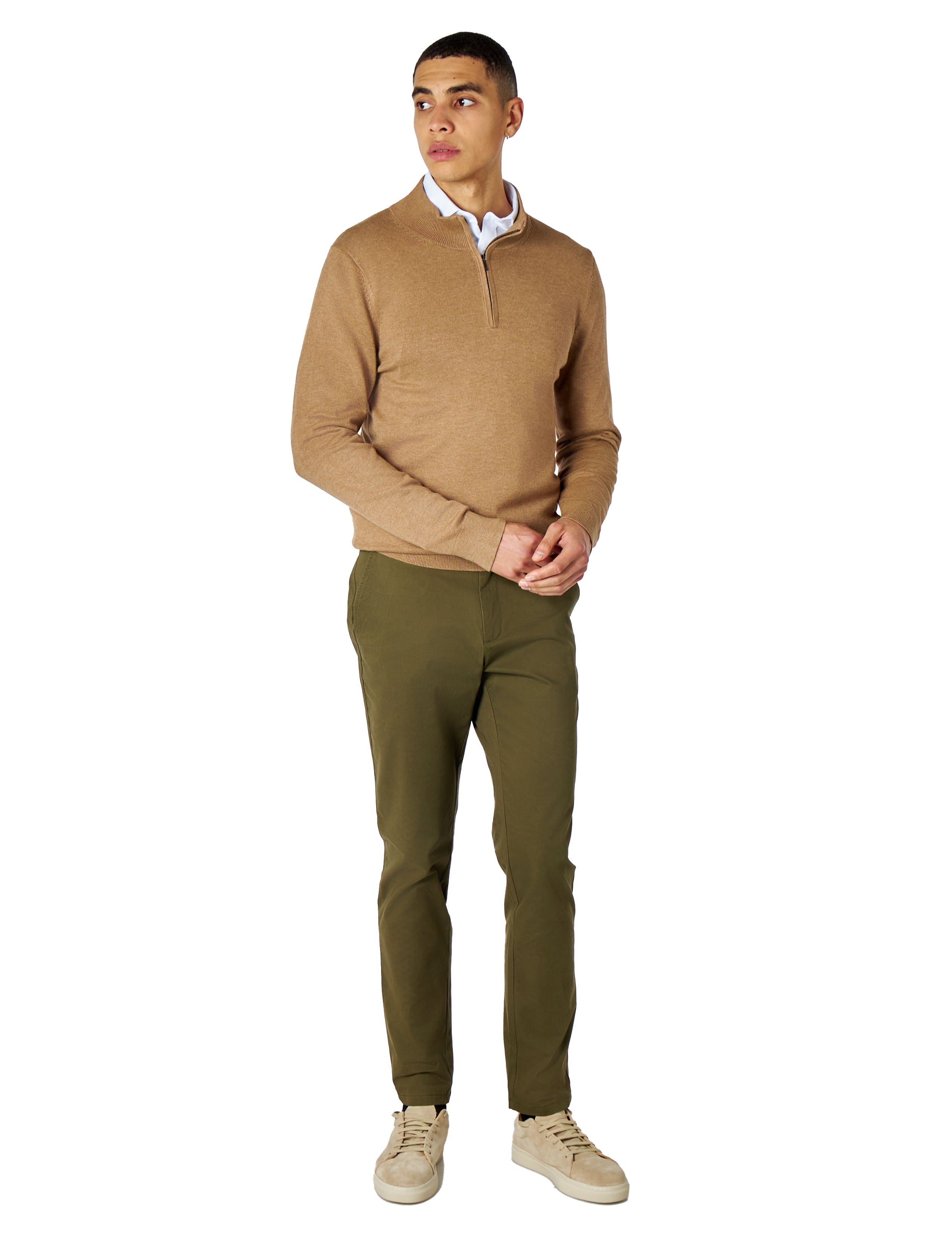 KHAKI MENS STRETCH COTTON SMART CHINOS