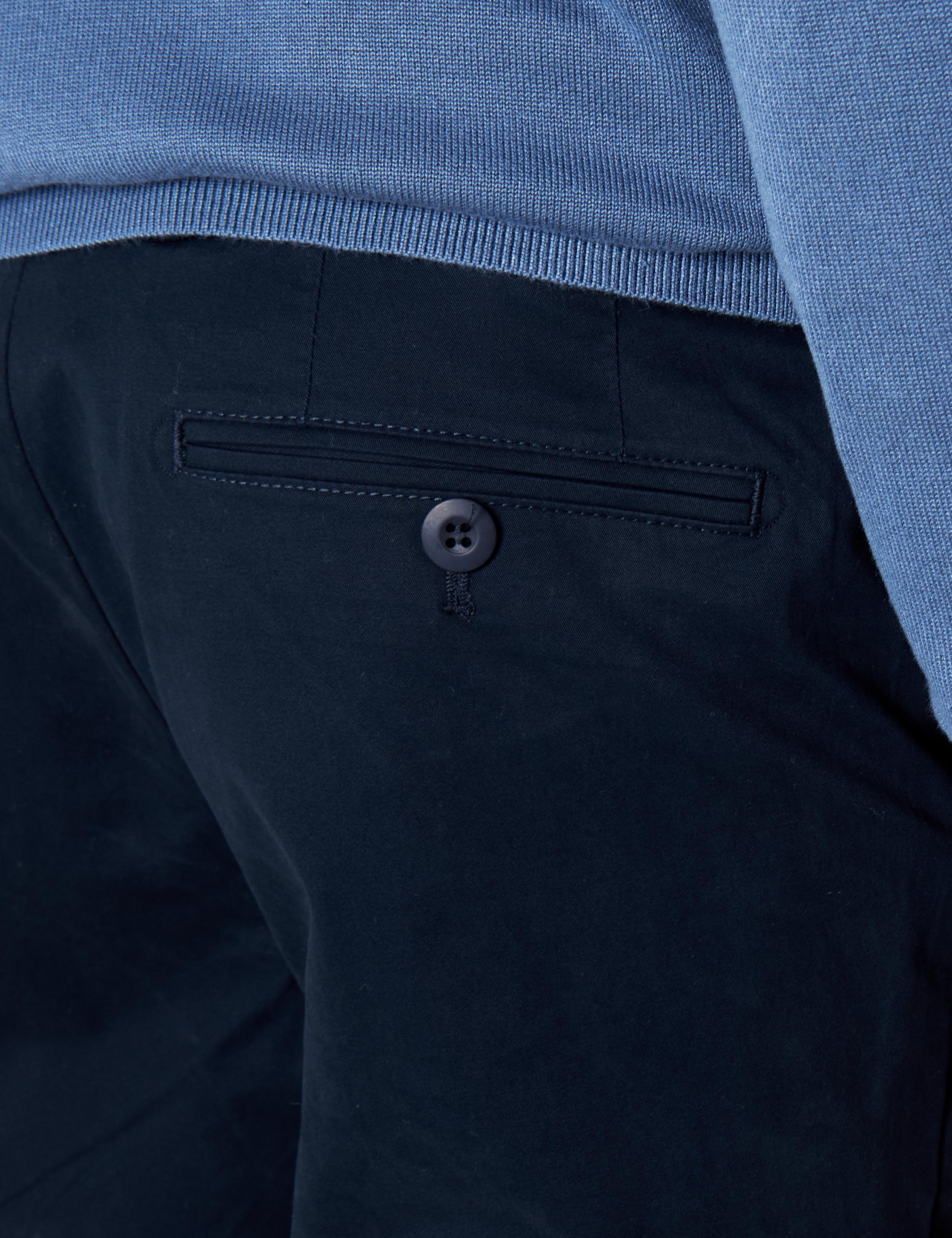 DARK NAVY BLUE MENS STRETCH COTTON SMART CHINOS