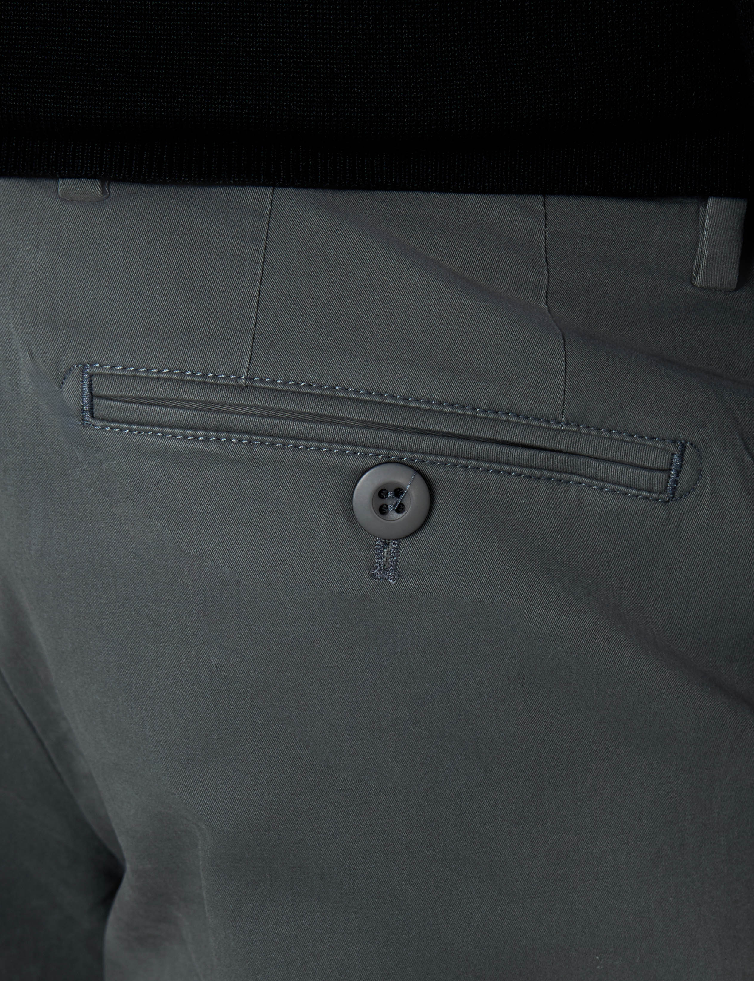 CHARCOAL GREY MENS STRETCH COTTON SMART CHINOS