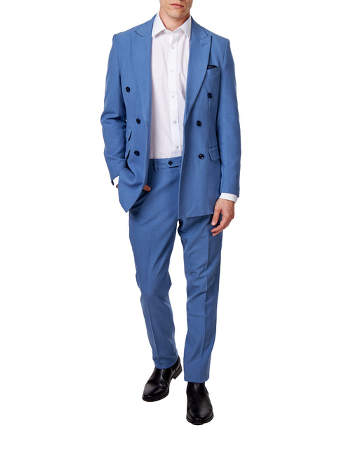 WILLIAM – BLUE DOUBLE BREASTED PINSTRIPE SUIT