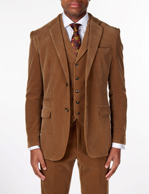 CORDUORY TAN TAILORED FIT JACKET