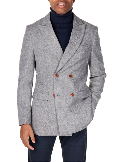 MARCO – ZWEIREIHIGE TWEED-JACKE IN GRAU