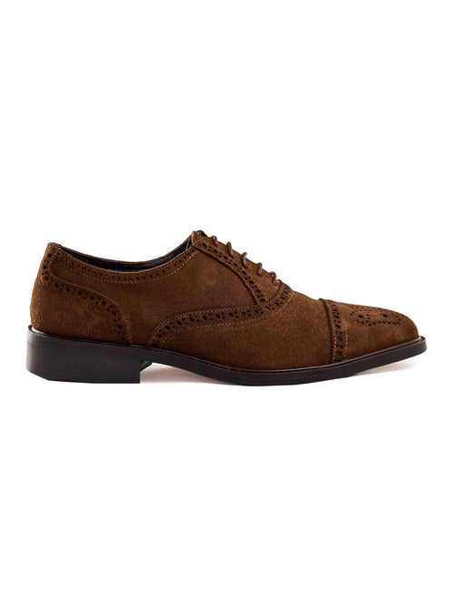 BRAUNE BROGUE-SCHUHE AUS WILDLEDER