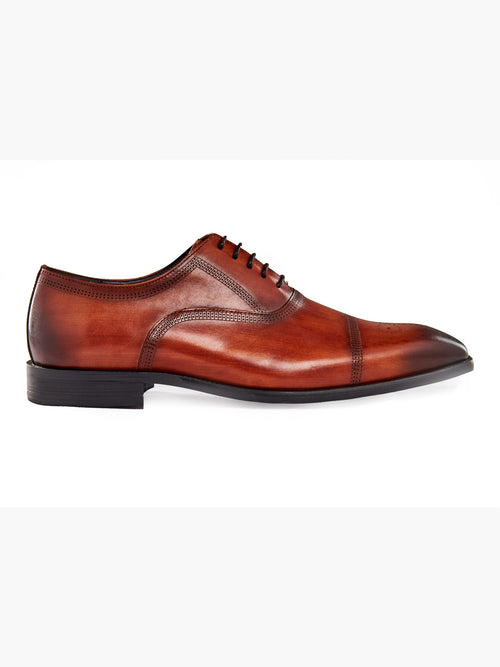 BRAUNE LEDER-OXFORD-BROGUE-SCHUHE