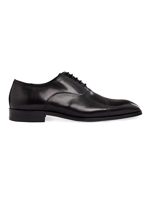 SCHWARZE LEDER-OXFORD-BROGUE-SCHUHE