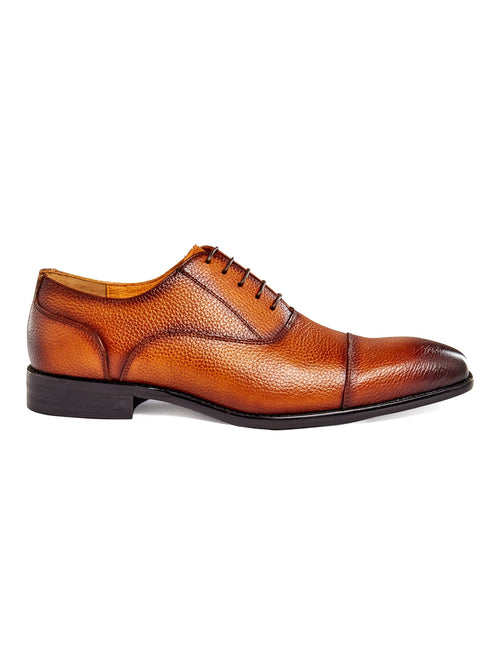 BRAUNE LEDER-OXFORD-SCHNÜRSCHUHE