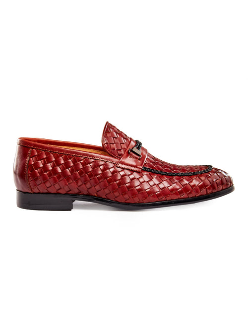 BRAUNE GEWEBE-LOAFERS AUS LEDER