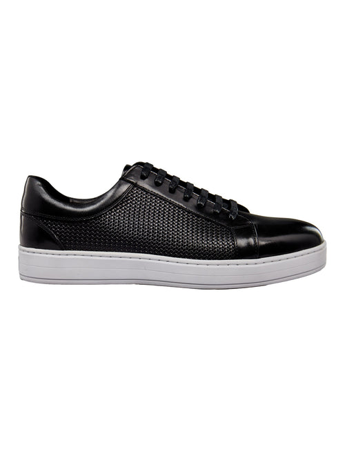 BLACK LEATHER SNEAKERS