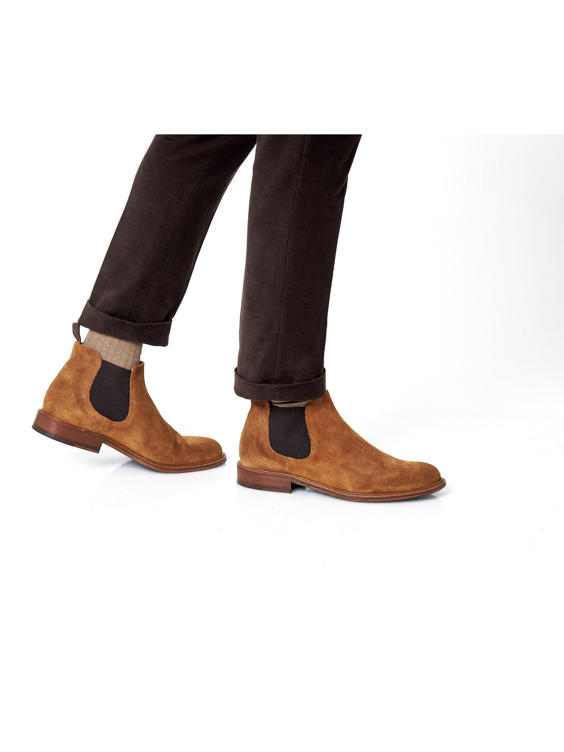 TAN ITALIAN SUEDE LEATHER CHELSEA BOOTS