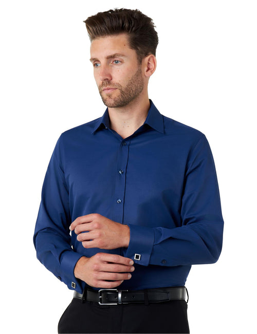 CLASSIC NAVY DOUBLE CUFF TAILORED FIT SHIRT