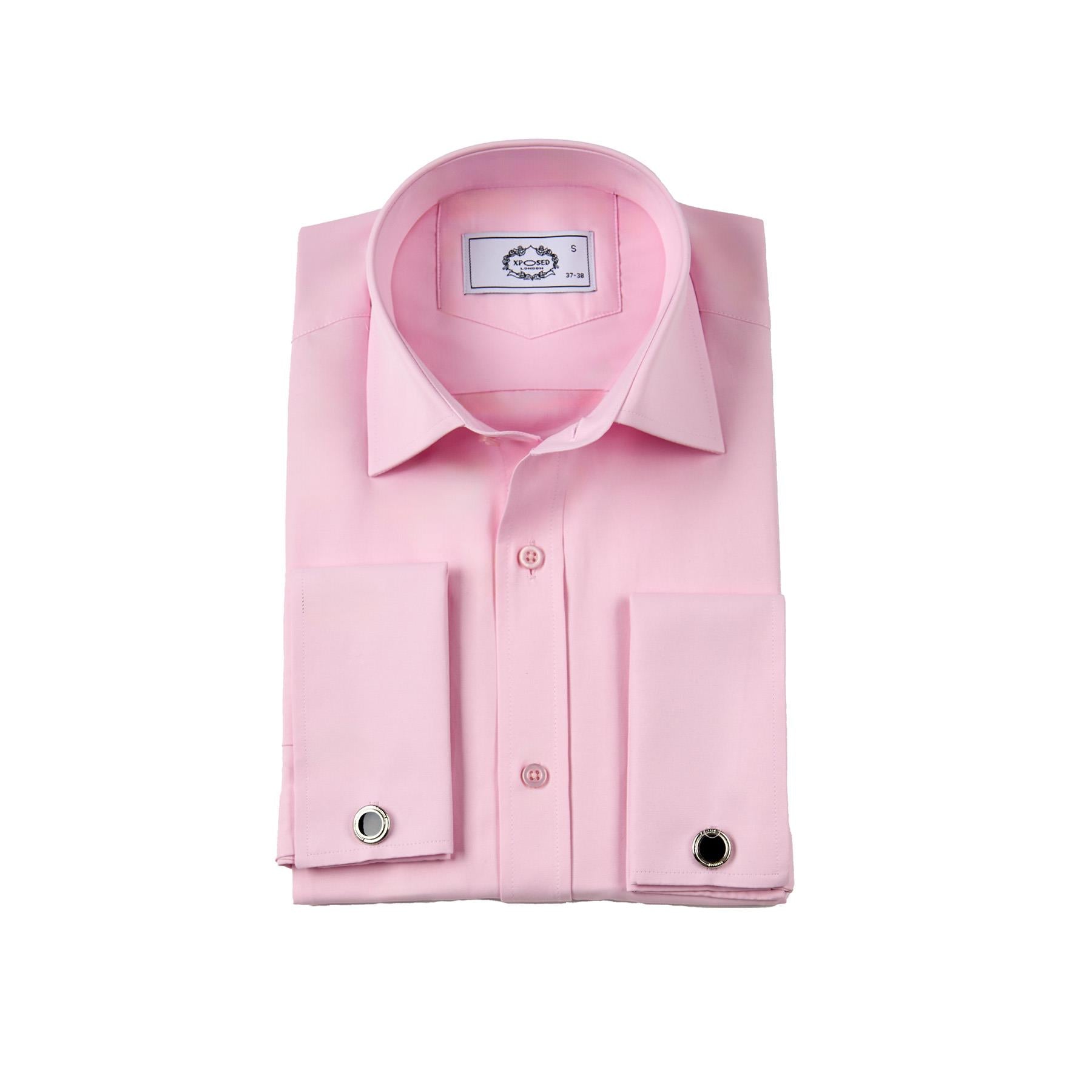 CLASSIC PINK DOUBLE CUFF TAILORED FIT SHIRT