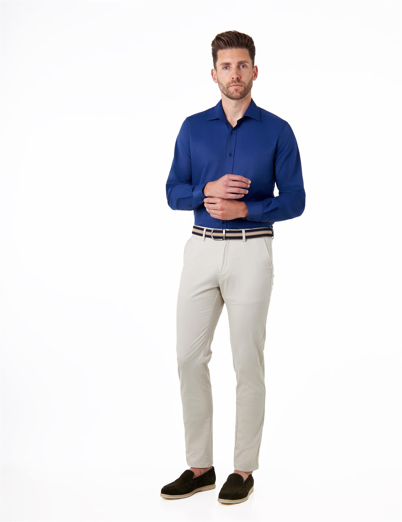 CLASSIC NAVY SINGLE CUFF TAILORED FIT SHIRT