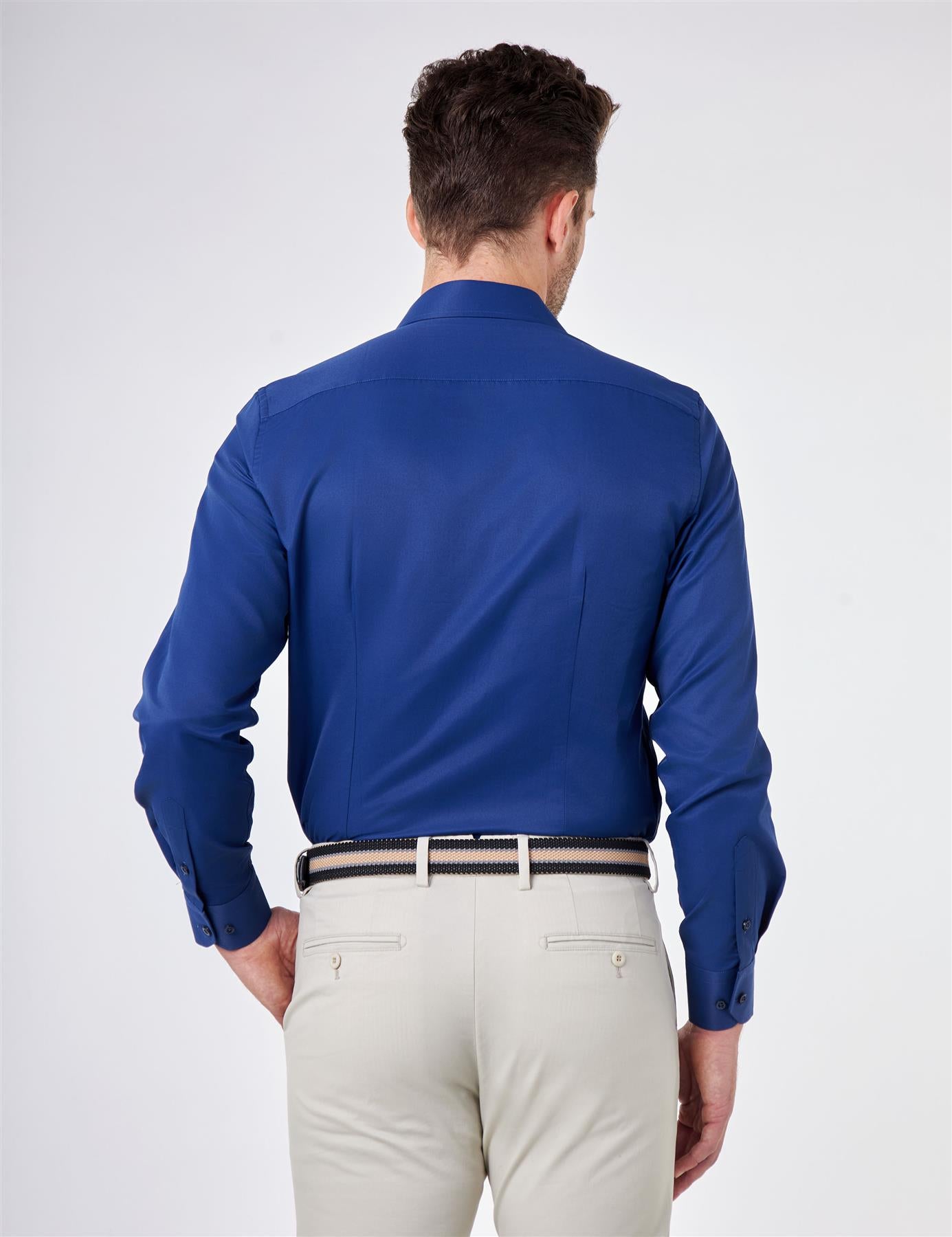 CLASSIC NAVY SINGLE CUFF TAILORED FIT SHIRT