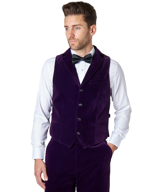 Gilet Col Velours Violet RICKY