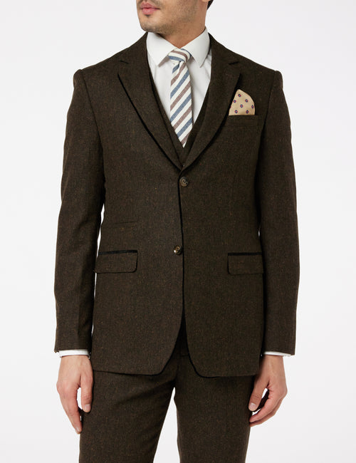 BROWN TWEED TAILORED JACKET