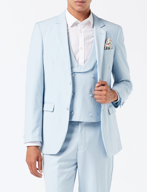 LETE - VESTE ET GILET DE COSTUME DE MARIAGE D'ÉTÉ BLEU PALE