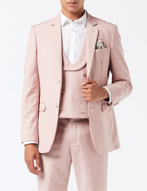 LETE - VESTE ET GILET DE COSTUME DE MARIAGE D'ÉTÉ ROSE