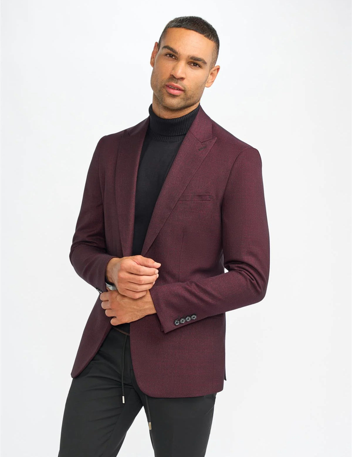 CAVANI – MEN’S CARIDI WINE TAILORED SUIT BLAZER