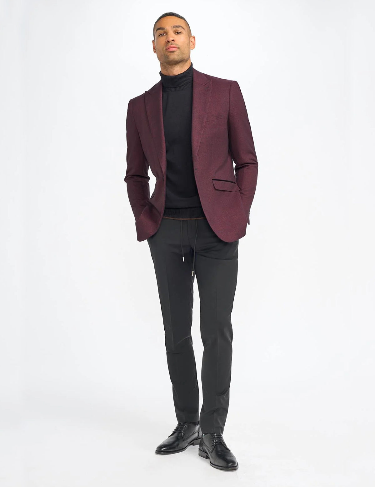 CAVANI – MEN’S CARIDI WINE TAILORED SUIT BLAZER