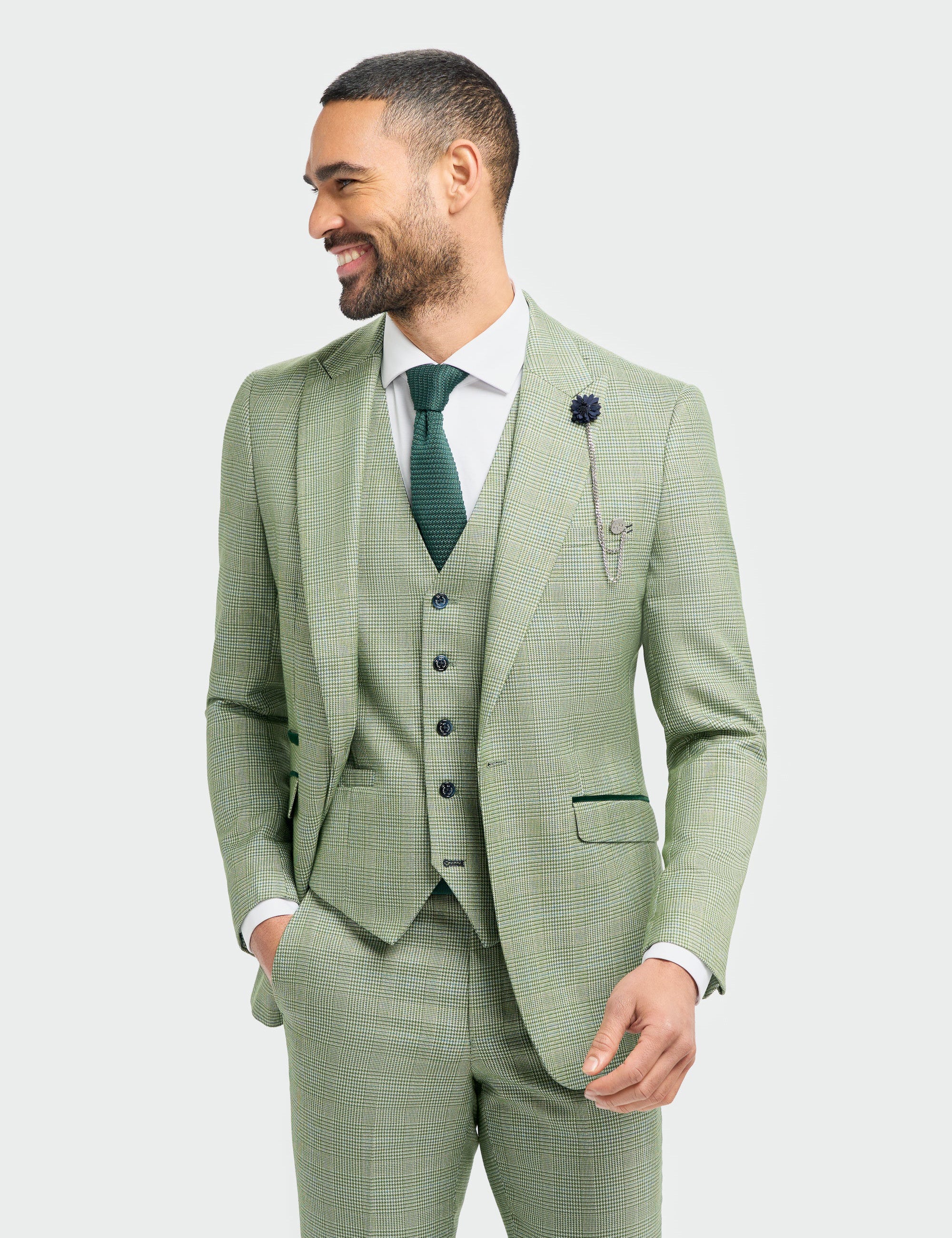 MENS CARIDI SAGE THREE PIECE SUIT