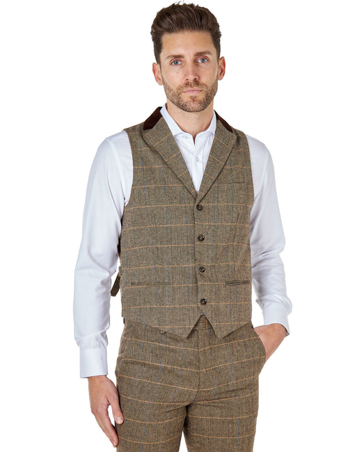 Gilet à carreaux en tweed Elton Brown